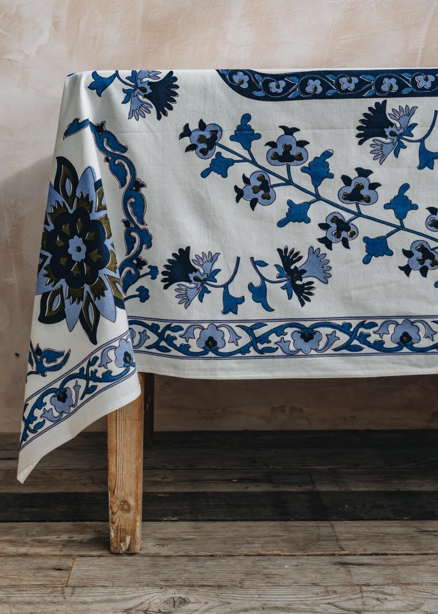 Interiors Bungalow Table Linen | Bungalow Nomad Indigo Tablecloth