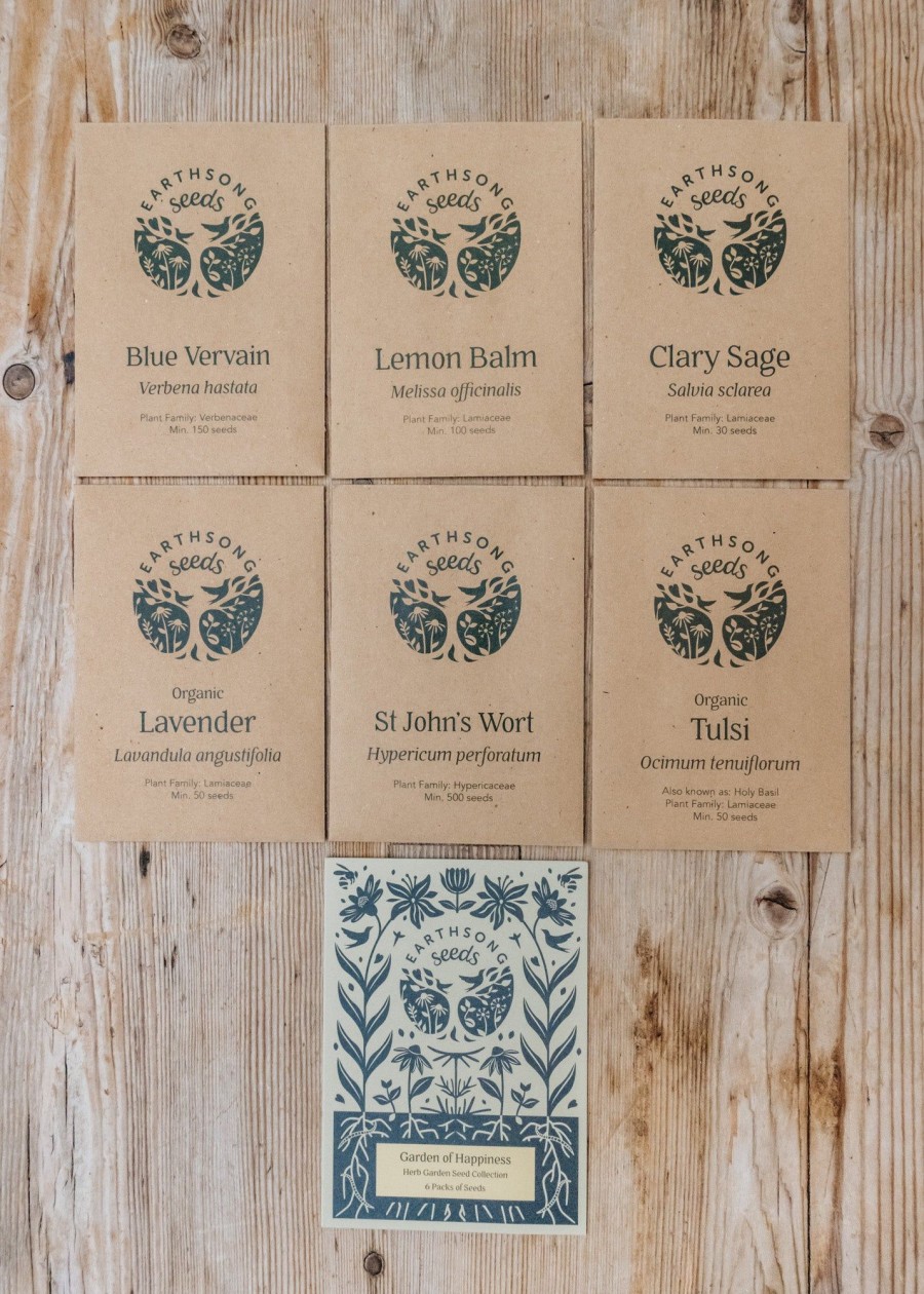 Plants Earthsong Seeds Seed Gift Sets | Earthsong Seeds Garden Of Happiness Seed Collection