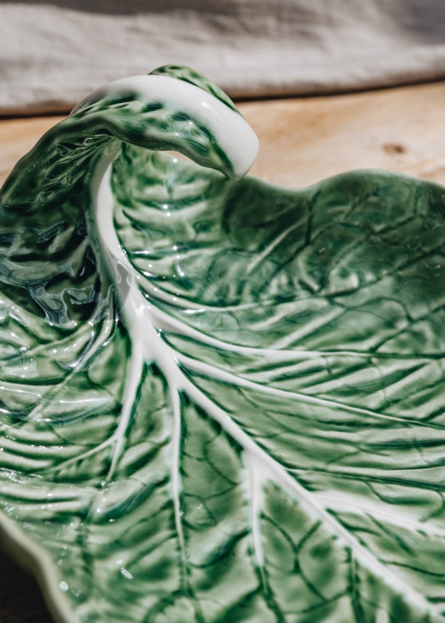 Interiors Bordallo Pinheiro Dining | Bordhallo Pinheiro Curved Cabbage Leaf Bowl