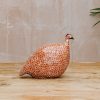 Interiors Sarl Caillard Deco Decorative | Small Ceramic Guinea Fowl In Red Spotted White