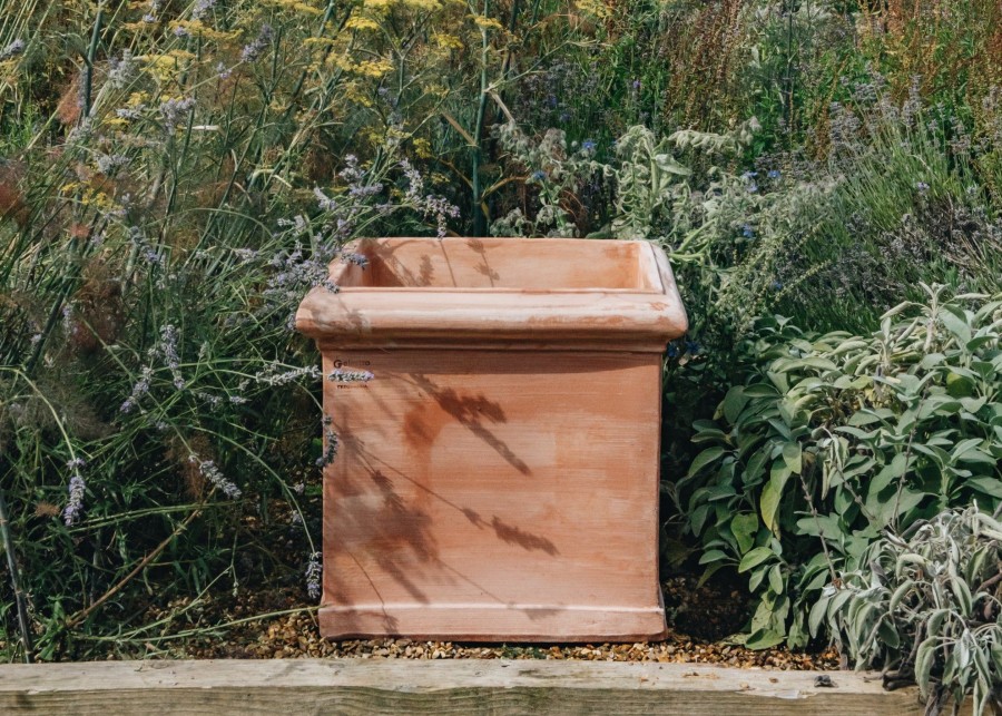 Gardening Garden Service Ltd Pots & Planters | Smooth Cube Terracotta Pot