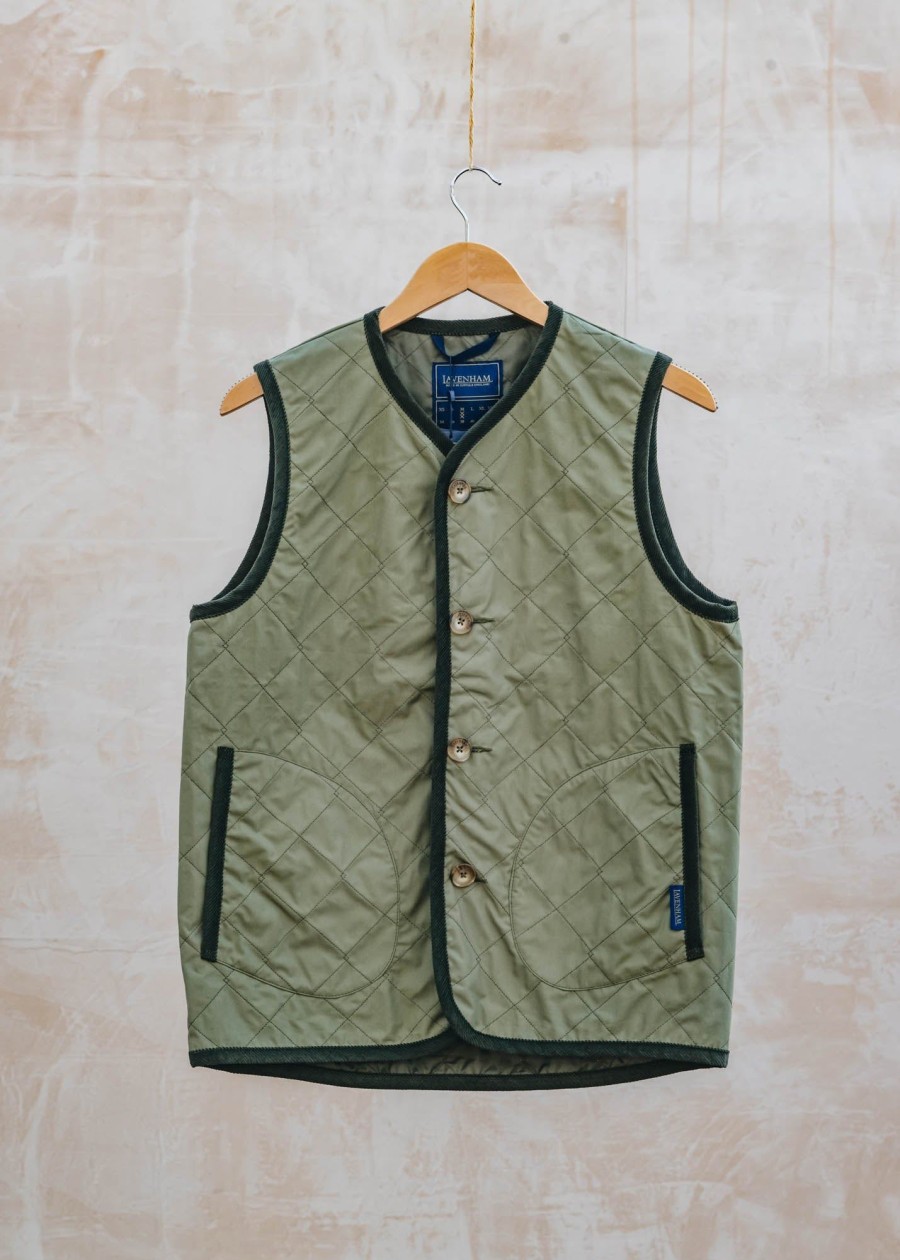 Clothing Lavenham Outerwear & Coats | Lavenham Dry Waxed Unwadded Gilet In Army