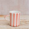 Interiors Musango Pottery Dining | Musango Pottery Demi Candy Stripe Mug In Rose