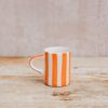 Interiors Musango Pottery Dining | Musango Pottery Espresso Candy Stripe Mug In Tangerine