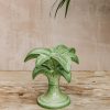 Interiors Les Ottomans Decorative | Les Ottomans Small Palm Green Ceramic Candleholder