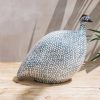 Interiors Sarl Caillard Deco Decorative | Large Ceramic Guinea Fowl In White Spotted Cobalt