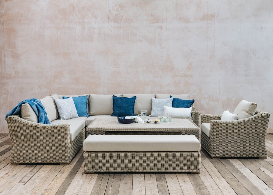 Outdoor Living Bramblecrest Woven Furniture | Bramblecrest For Burford Garden Co. Barley L-Shape Sofa Set