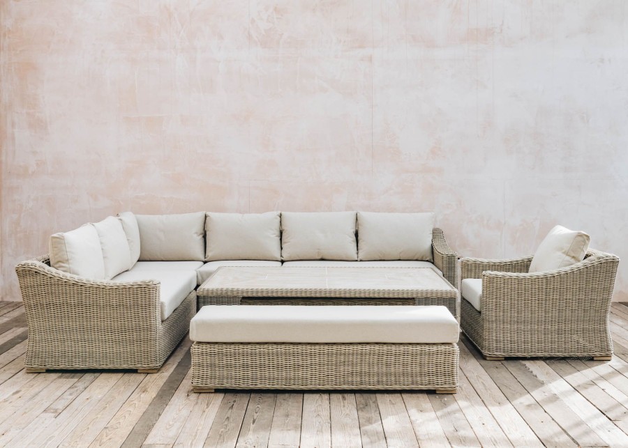 Outdoor Living Bramblecrest Woven Furniture | Bramblecrest For Burford Garden Co. Barley L-Shape Sofa Set