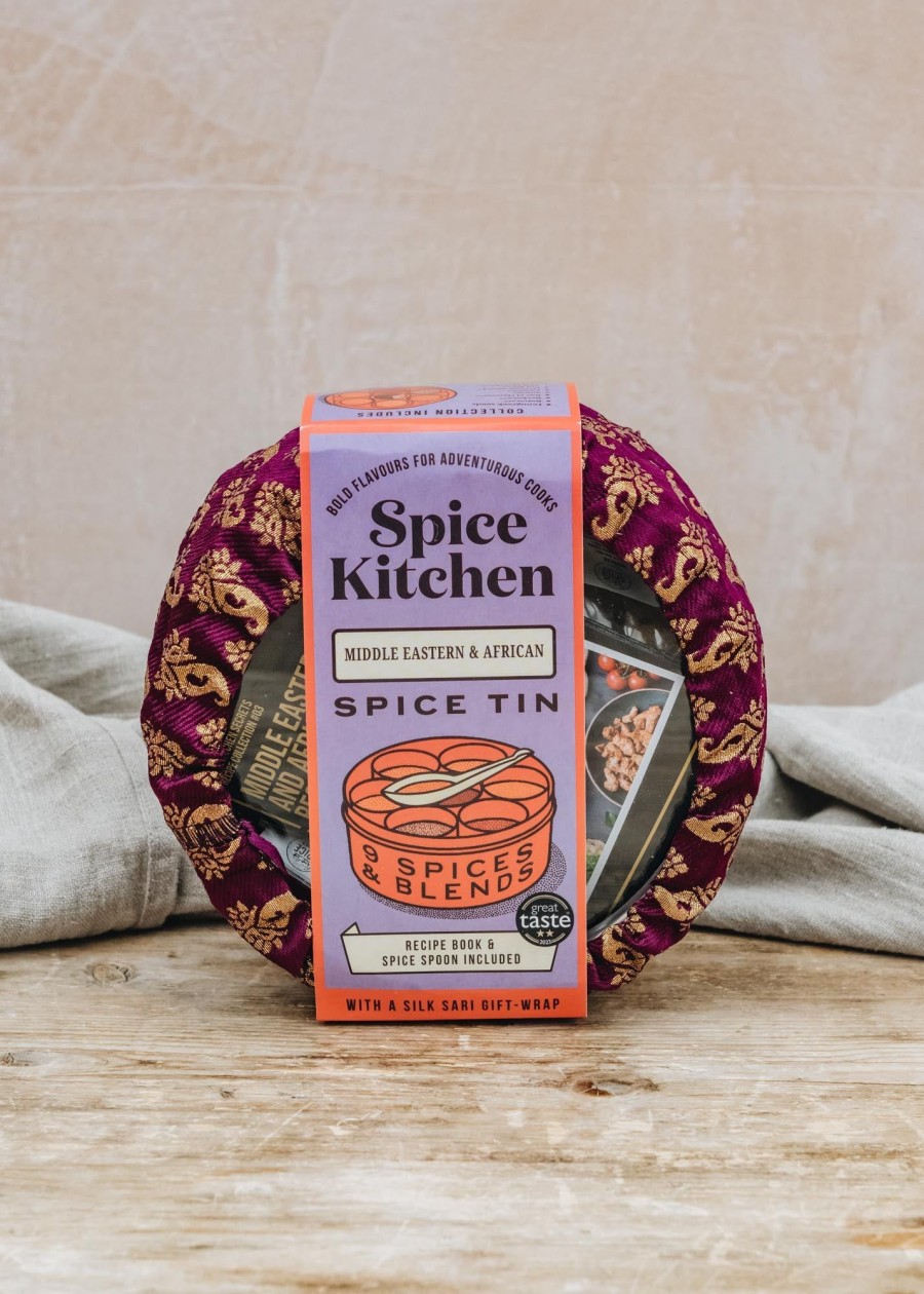 Food & Drink Spice Kitchen Herbs & Spices | Spice Kitchen Middle Eastern And African Spice Tin With Silk Wrap