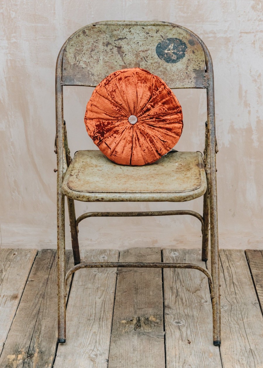 Interiors Le Monde Sauvage Cushions | Round Velvet Cushion In Cerise