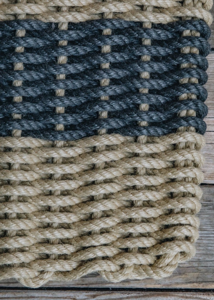 Interiors Cotswold Rope Doormats | Rope Doormat In Natural With Grey Stripe