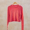 Clothing Cut Loose Tops | Cut Loose Cropped Curved Sweater In Watermelon