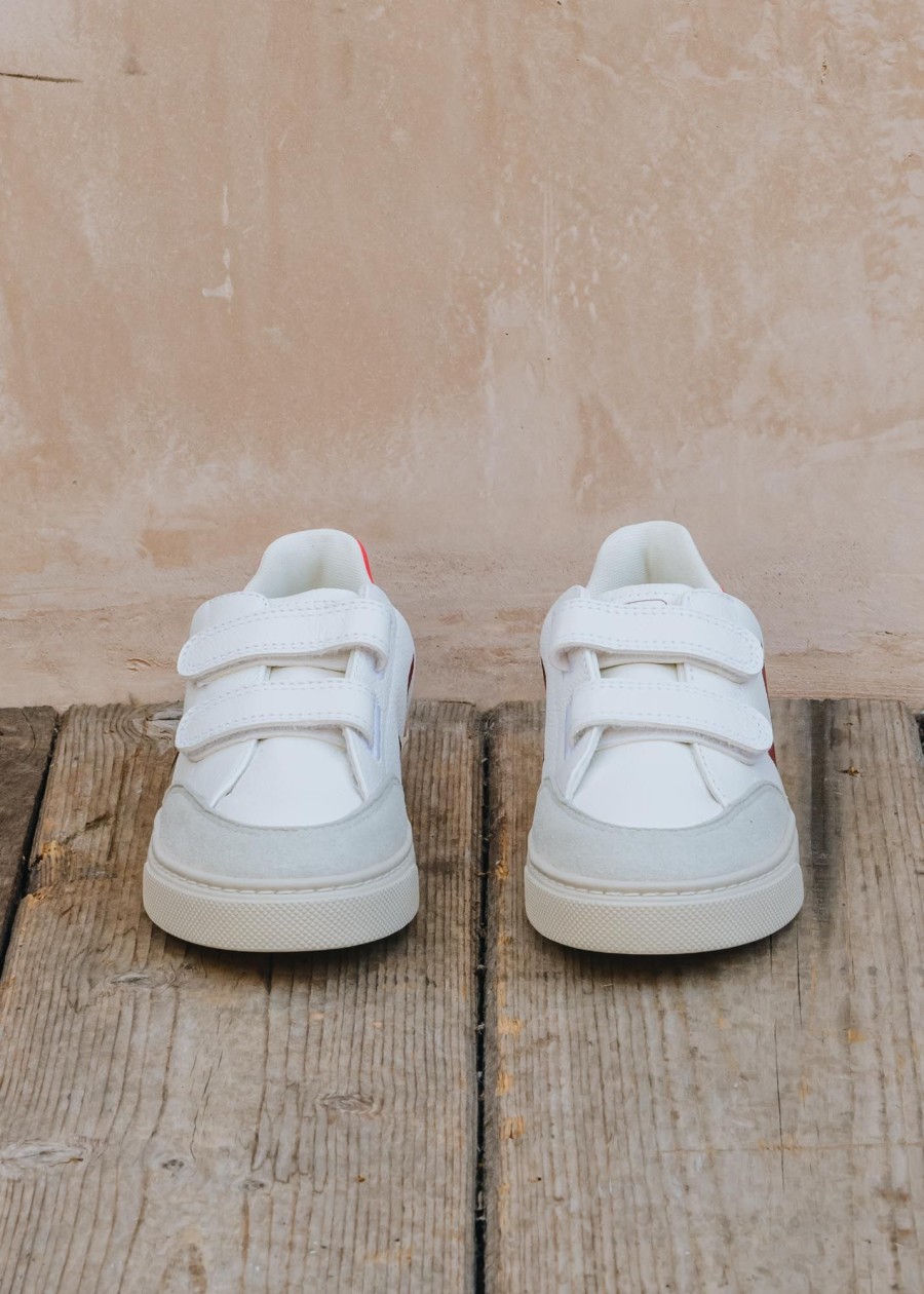 Children Veja Footwear | Veja Children'S V-12 Trainers In White And Multico Nacre