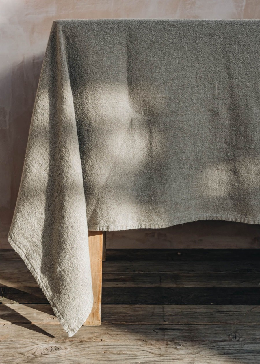 Interiors Burford Garden Co. Table Linen | Burford Design Textured Natural Linen Tablecloth