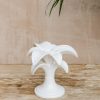 Interiors Les Ottomans Decorative | Les Ottomans Small Palm White Ceramic Candleholder