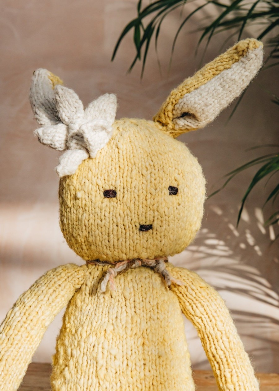 Children Fair Moms Soft Toys | Hand Knitted Ditsy Rabbit In Yellow