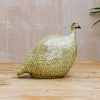 Interiors Sarl Caillard Deco Decorative | Medium Ceramic Guinea Fowl In Grey Spotted Yellow