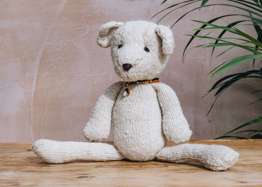 Children Fair Moms Soft Toys | Hand Knitted Medium Teddy Bear In Cream