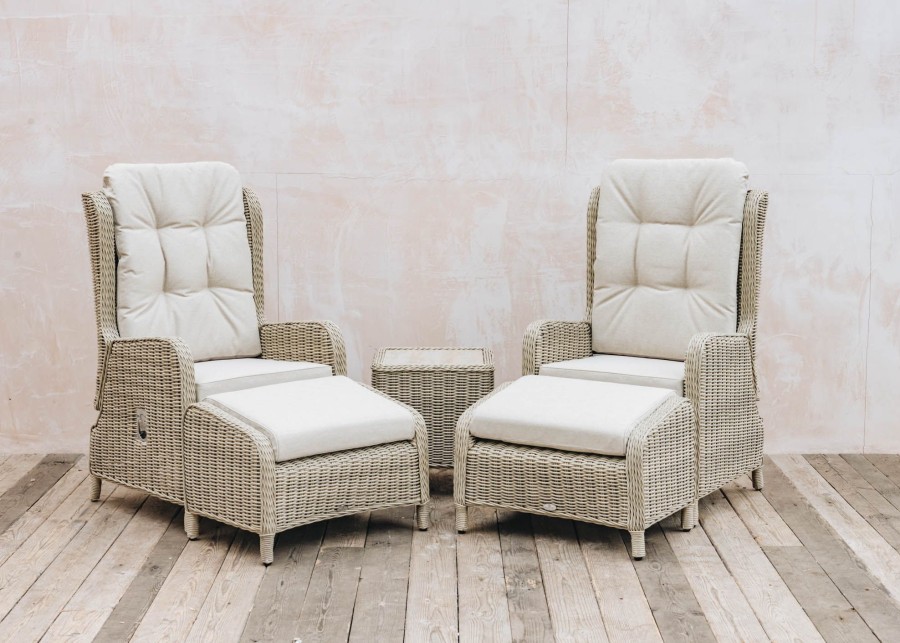 Outdoor Living Bramblecrest Woven Furniture | Bramblecrest For Burford Garden Co. Barley Deluxe Recliner Set