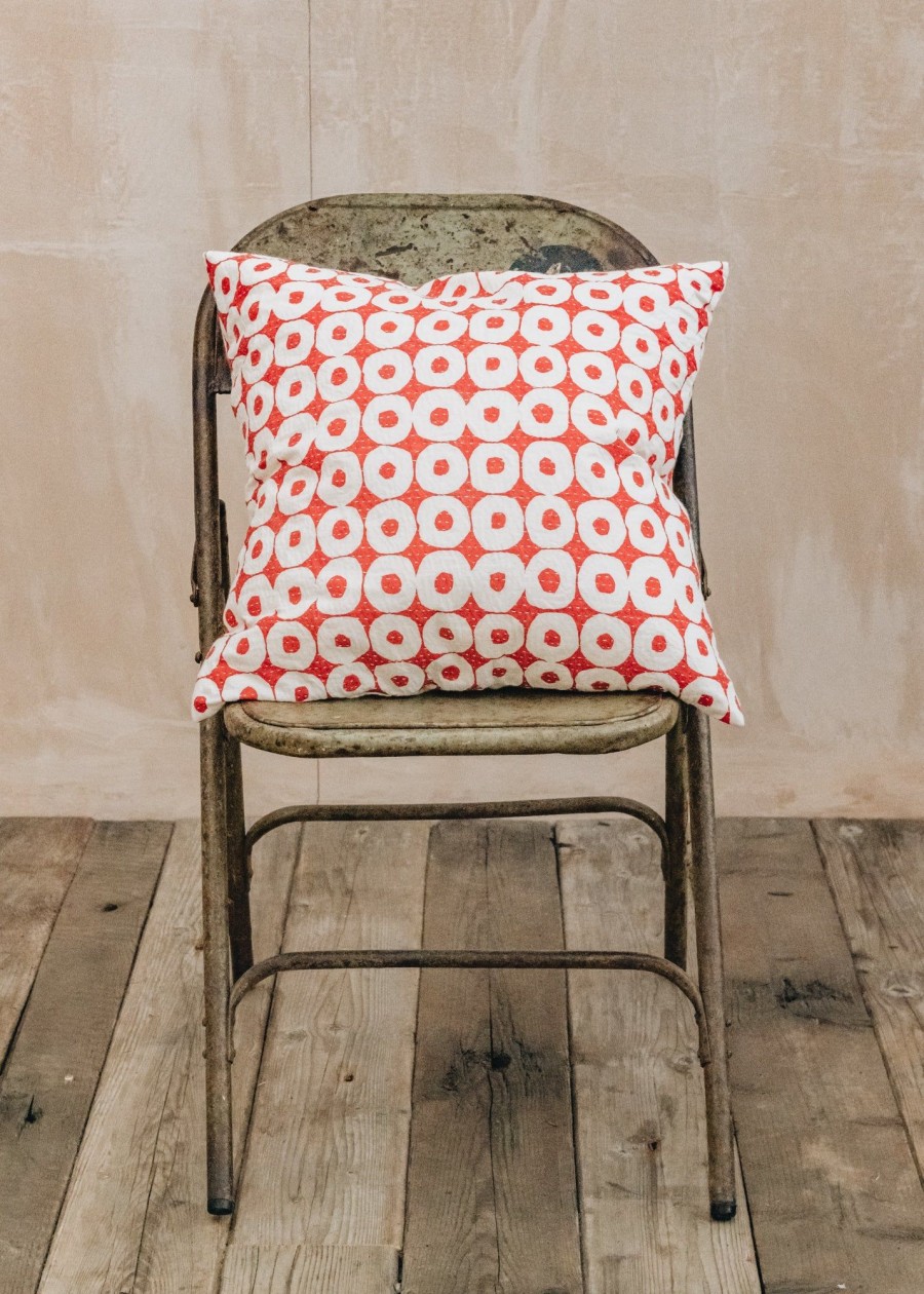 Interiors AfroArt Cushions | Afroart Red And White Fritter Cushion