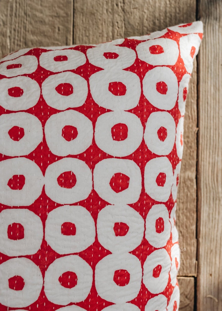 Interiors AfroArt Cushions | Afroart Red And White Fritter Cushion