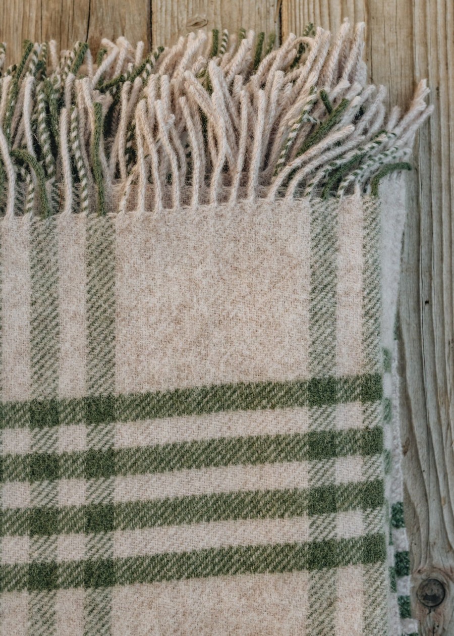 Interiors Tweedmill Throws | Hex Check Throw In Pink And Olive