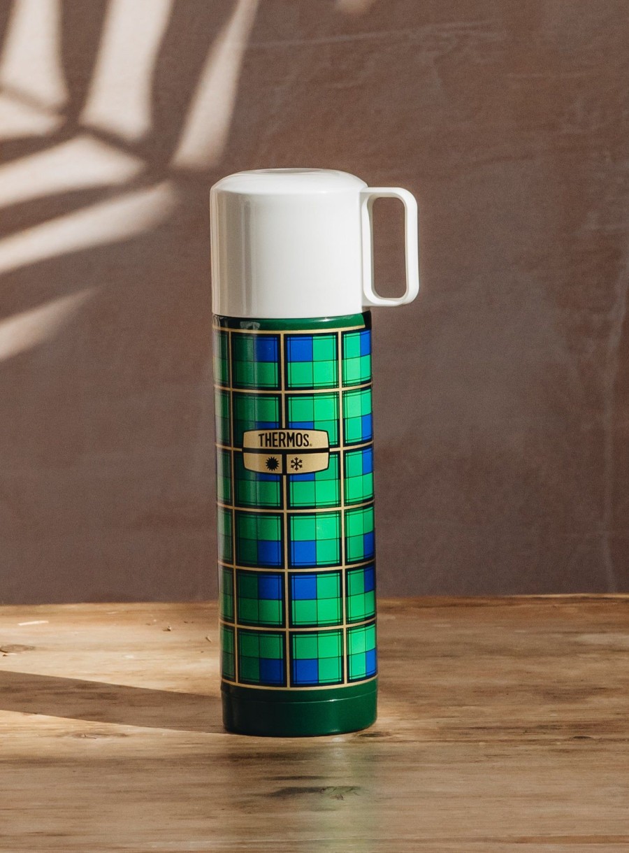 Outdoor Living Thermos Drinkware | Thermos Revival Stainless Steel Flask Green Plaid 500Ml