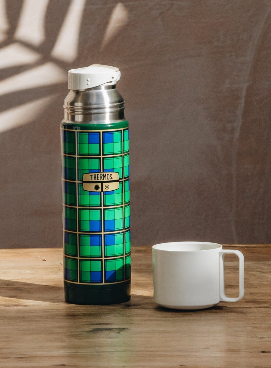 Outdoor Living Thermos Drinkware | Thermos Revival Stainless Steel Flask Green Plaid 500Ml