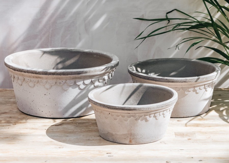 Interiors Bergs Potter Houseplants & Pots | Copenhagen Grey Low Pots