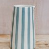 Interiors Musango Pottery Dining | Musango Candy Stripe Pitcher In Dove Grey