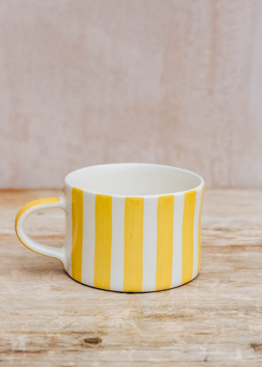 Interiors Musango Pottery Dining | Musango Candy Stripe Mug In Turmeric