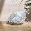 Interiors Sarl Caillard Deco Decorative | Small Ceramic Guinea Fowl In White Spotted Cobalt