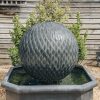 Gardening A Place in the Garden Water Features | Buy Leaf Ball Zinc Water Features With Octagonal Base