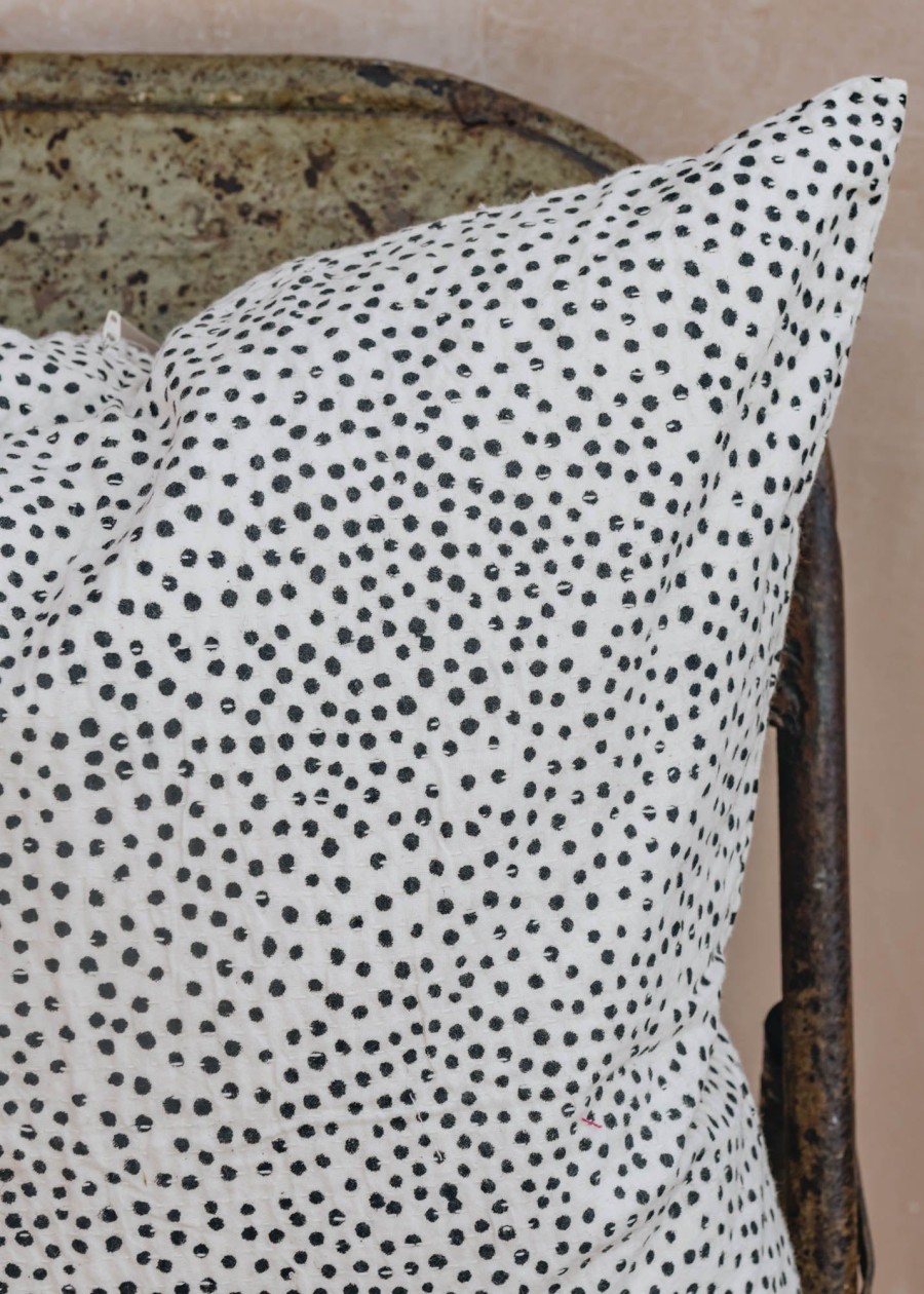 Interiors AfroArt Cushions | A World Of Craft Fleck Cushion In White And Black