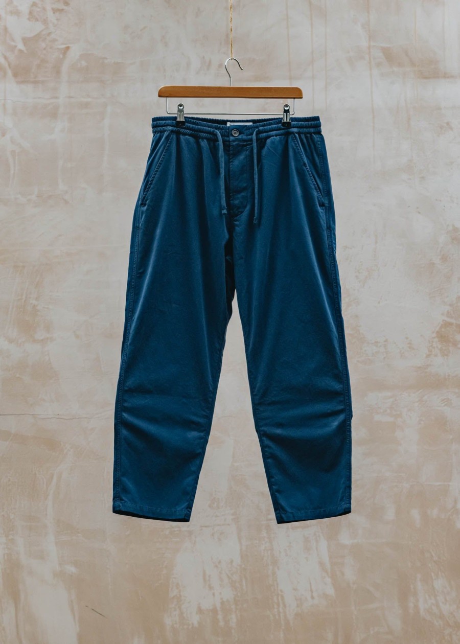 Clothing Universal Works Trousers | Universal Works Summer Canvas Cropped 'Hi Water' Trousers In Navy