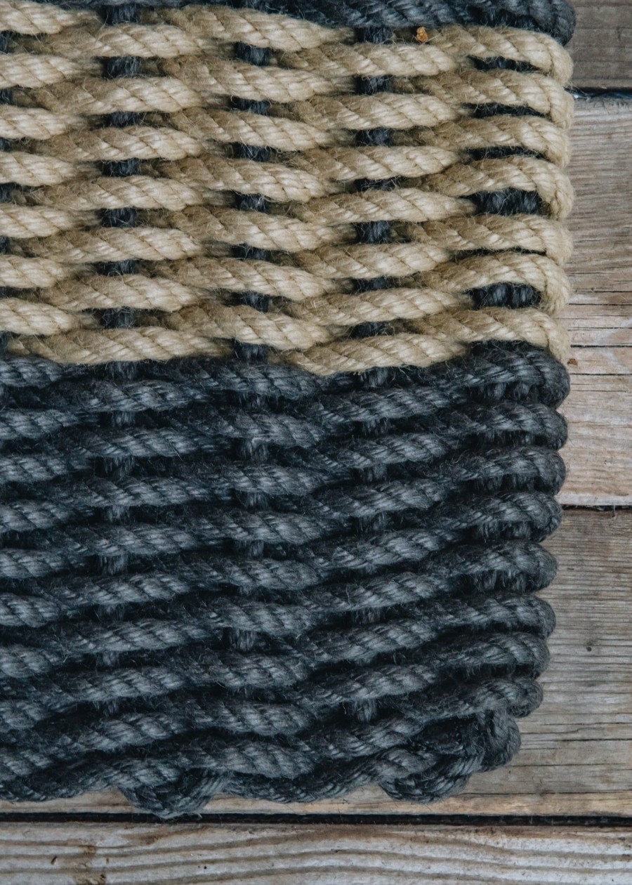 Interiors Cotswold Rope Doormats | Rope Doormat In Grey With Natural Stripe