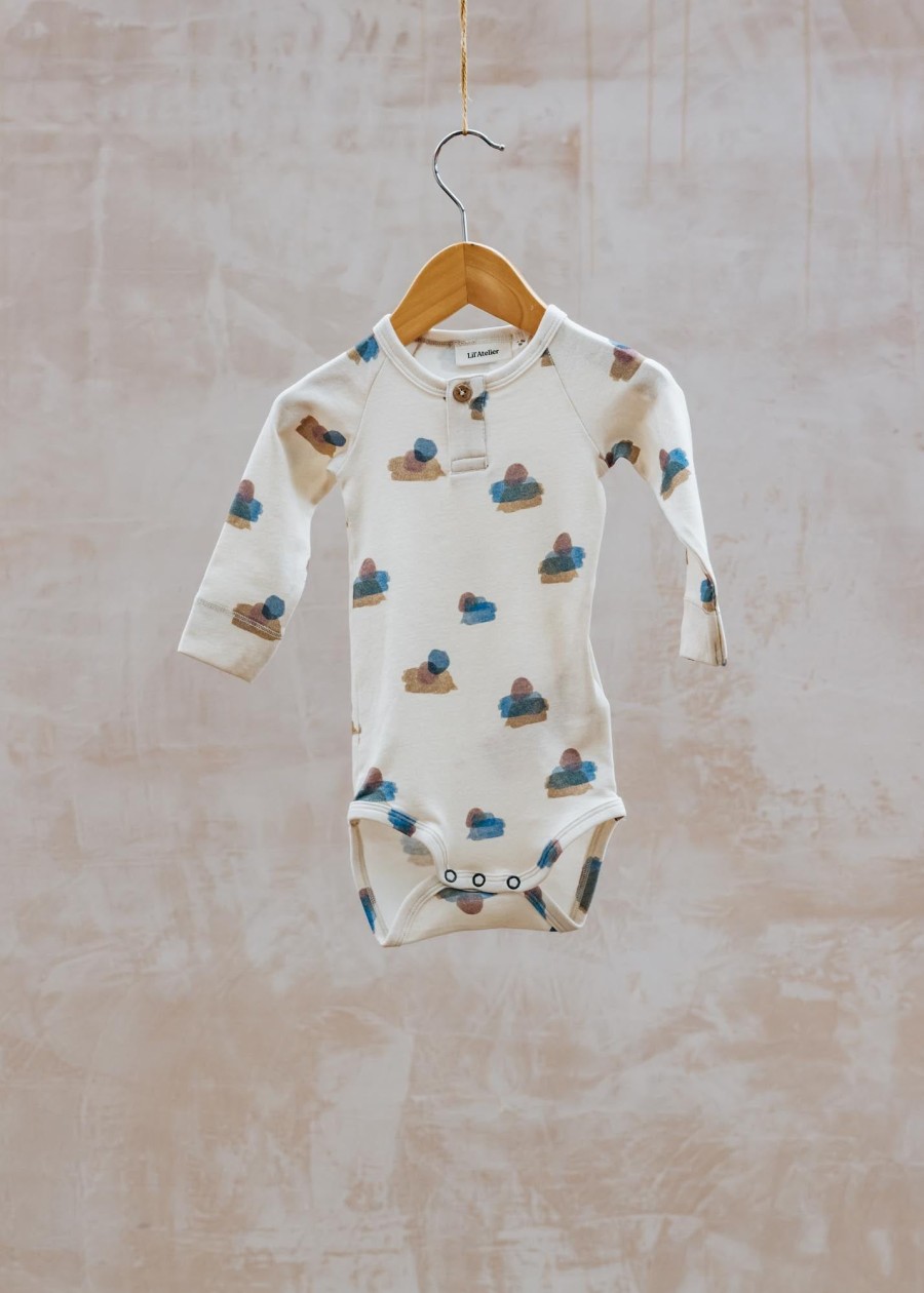 Children Lil' Atelier Babies' Clothing | Lil' Atelier Babies' Geo Bodysuit In Turtledove