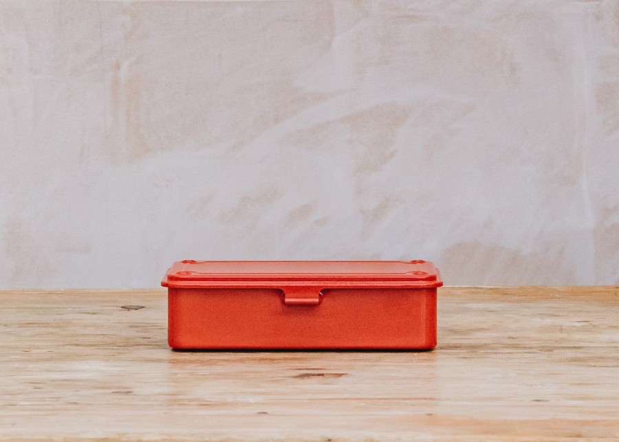 Interiors Toyo Storage | Trunk Shape Tool Box With Catch In Red