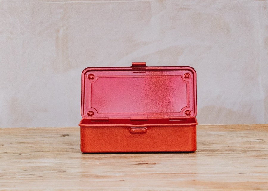 Interiors Toyo Storage | Trunk Shape Tool Box With Catch In Red