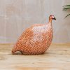 Interiors Sarl Caillard Deco Decorative | Medium Ceramic Guinea Fowl In Red Spotted White