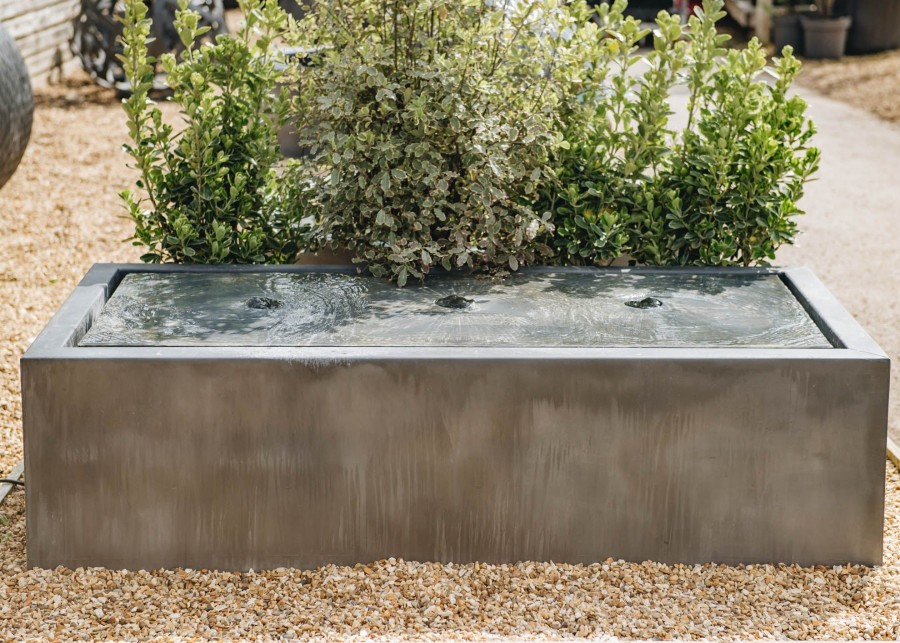 Gardening A Place in the Garden Water Features | Qube Slim Zinc Water Feature