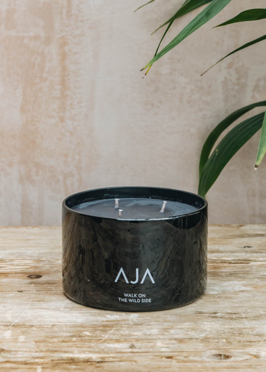 Interiors AJA Botanicals Candles & Fragrance | Aja Botanicals Black Triple Wick Candle In Walk On The Wild Side, 525G