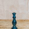 Interiors Jarapa Decorative | Jarapa Petrol Blue Candlestick 20Cm