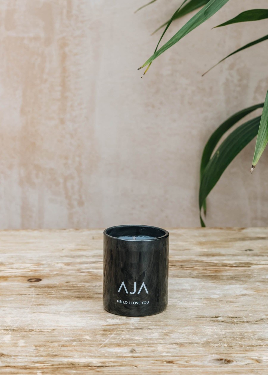 Interiors AJA Botanicals Candles & Fragrance | Aja Botanicals Black Candle In Hello I Love You, 75G