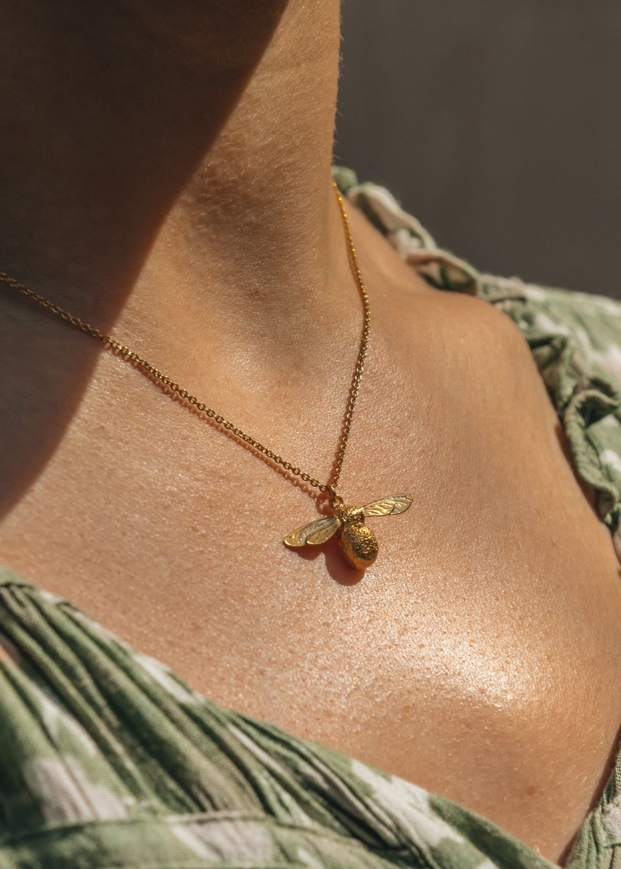 Clothing Alex Monroe Jewellery | Gold Plate Baby Bee Necklace