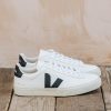 Clothing Veja Footwear | Veja Men'S Campo Leather Trainers In Extra White And Black