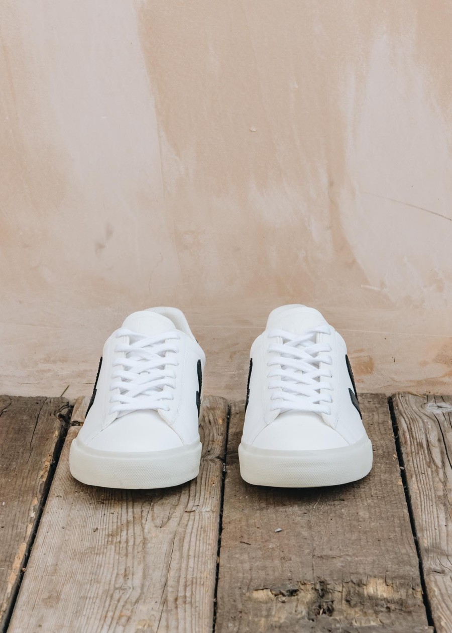 Clothing Veja Footwear | Veja Men'S Campo Leather Trainers In Extra White And Black