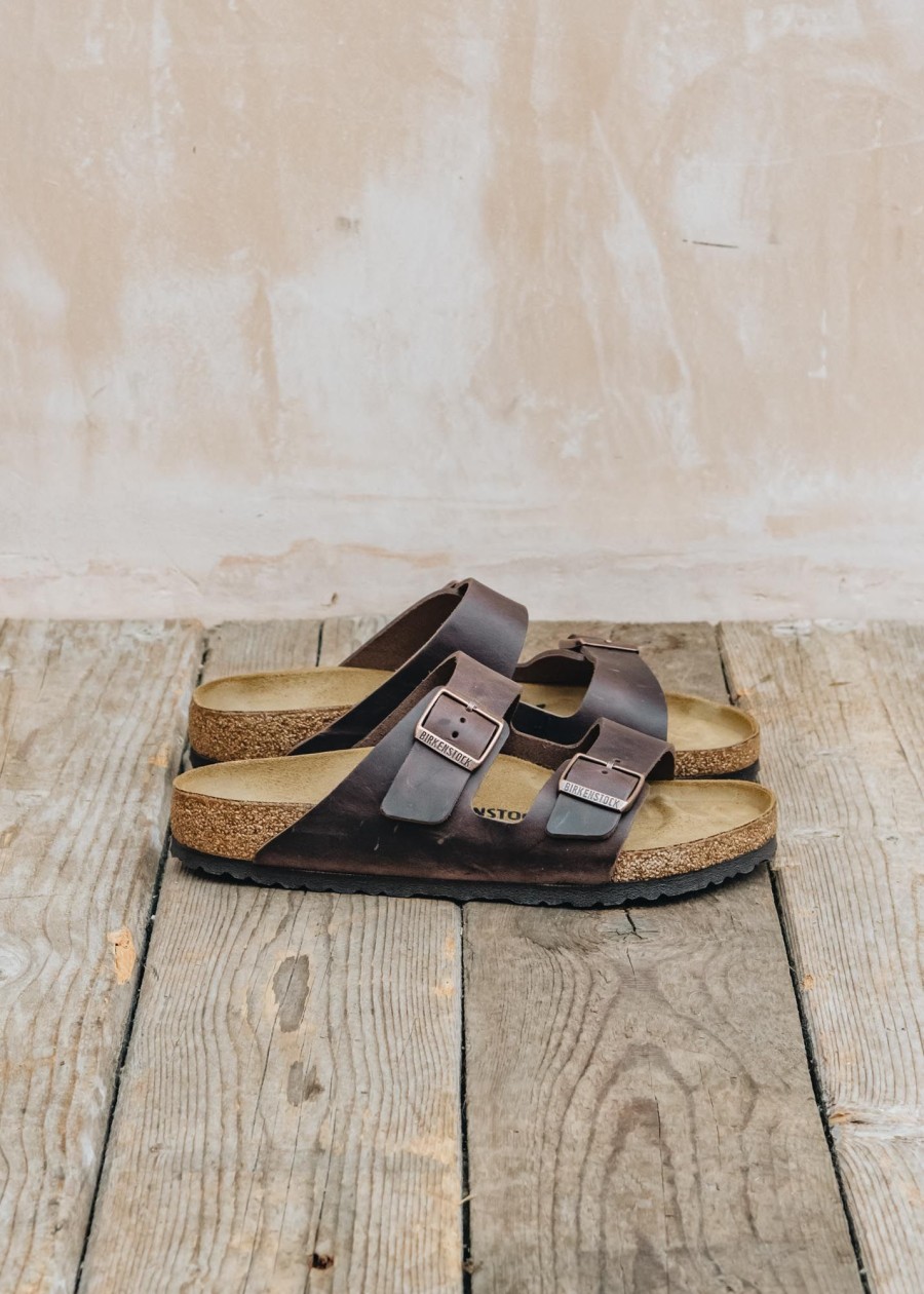 Clothing Birkenstock Footwear | Birkenstock Men'S Arizona Sandals In Oiled Habana Leather