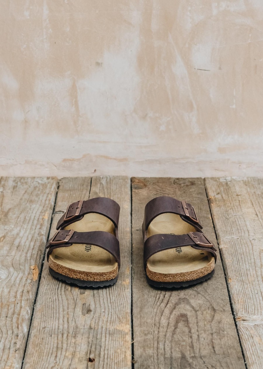 Clothing Birkenstock Footwear | Birkenstock Men'S Arizona Sandals In Oiled Habana Leather