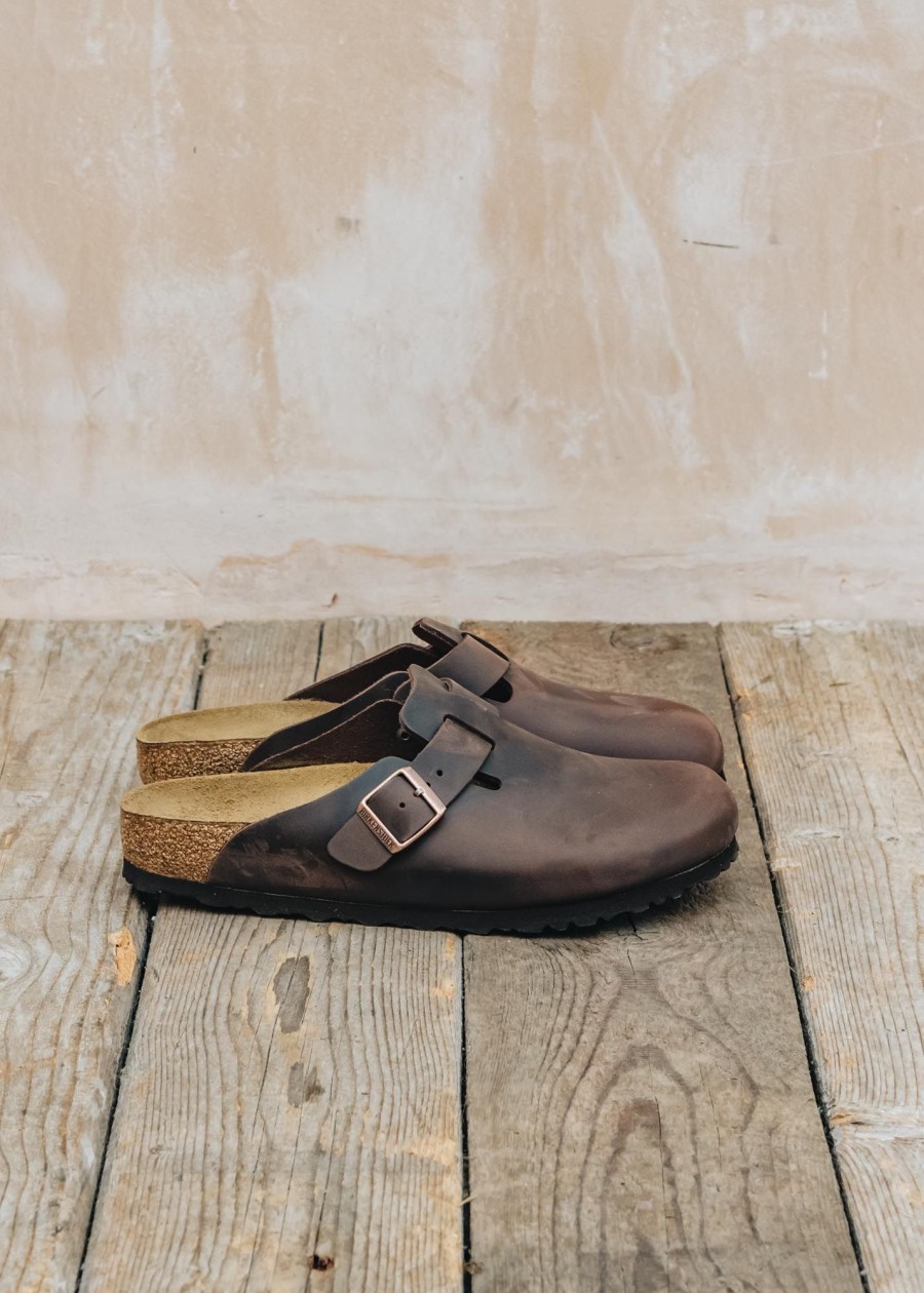 Clothing Birkenstock Footwear | Birkenstock Men'S Boston Regular In Oiled Habana Leather